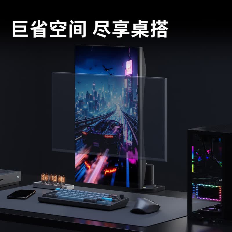 卡洛奇 显示器支架机械臂单双屏电脑支架悬浮架寝室倒挂弹簧臂气压式大屏悬臂可旋转升降式不沉头电视吊架 DS200