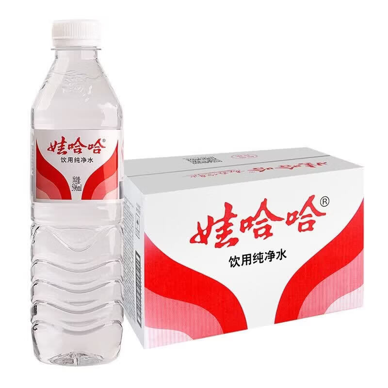 娃哈哈纯净水饮用水596ml*24瓶纸箱装整箱瓶装水 包装随机