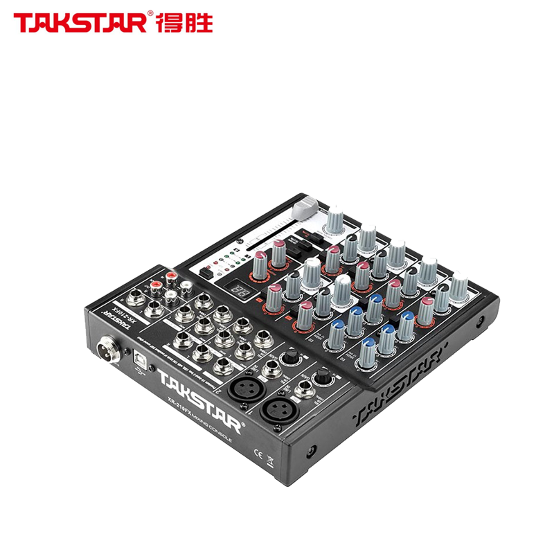 得胜 功放机 XR-210FX 10路调音台专业声卡小型家用舞台直播K歌 标配