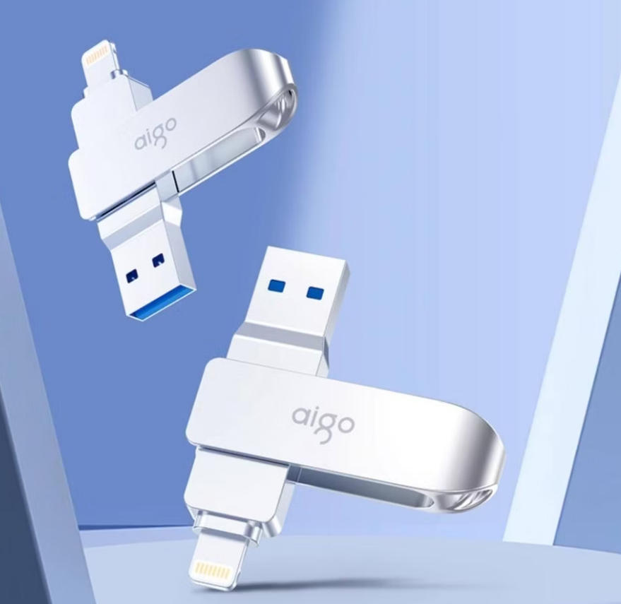 爱国者 移动存储设备 U371 256GB Lightning USB3.0苹果U盘苹果MFI认证 适用iphone14/ipad9及以下版本 手机电脑两用优盘