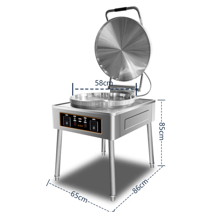 乐创 烹调电器 71型，电压380V功率7.5KW 尺寸800*990*920 商用电饼铛双面加热自动控温酱香饼烙饼机烤饼机煎包炉煎饼机