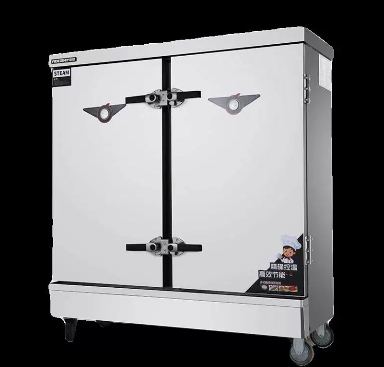 乐创 烹调电器 24层 380V功率24KW 商用电热蒸饭柜12盘蒸柜车单门双门蒸饭车蒸米饭馒头食堂